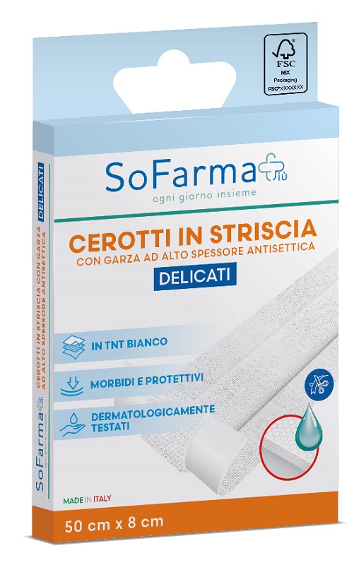CEROTTO DELICATO STRISCIA 50X8 CM SOFARMAPIU' - Fontenova srl