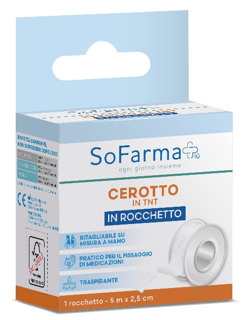 ROCCHETTO TESSUTO NON TESSUTO M 5X2,5 CM SOFARMAPIU' - Fontenova srl