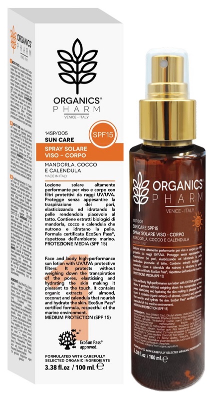 ORGANICS PHARM SUN CARE SPRAY SOLARE VISO-CORPO SPF15 100 ML - Fontenova srl