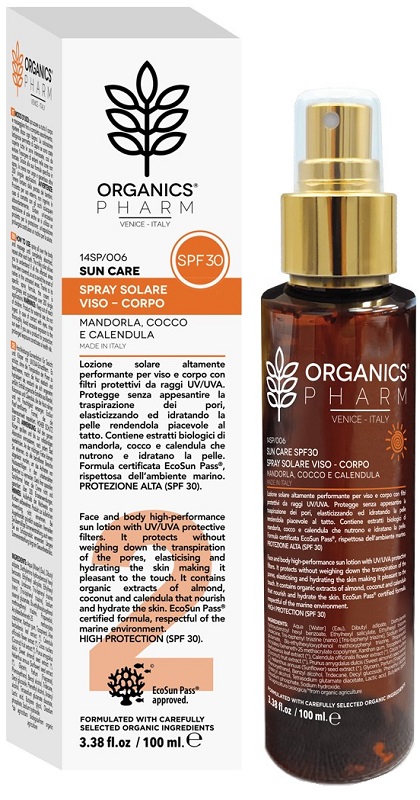 ORGANICS PHARM SUN CARE SPRAY SOLARE VISO-CORPO SPF30 100 ML - Fontenova srl