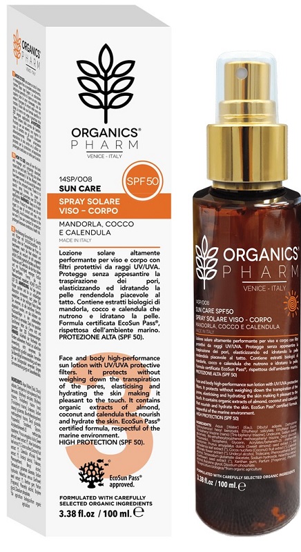 ORGANICS PHARM SUN CARE SPRAY SOLARE VISO-CORPO SPF50 100 ML - Fontenova srl