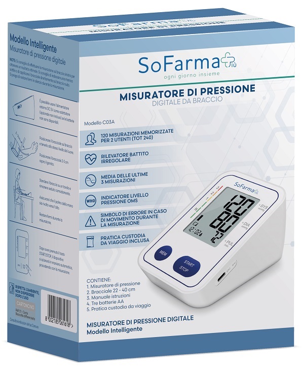 SFIGMOMANOMETRO DIGITALE DA BRACCIO SOFARMAPIU' - Fontenova srl