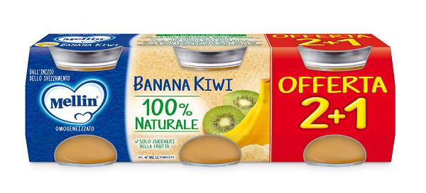 MELLIN OMOGENEIZZATO BANANA KIWI 3 PEZZI DA 100 G - Fontenova srl