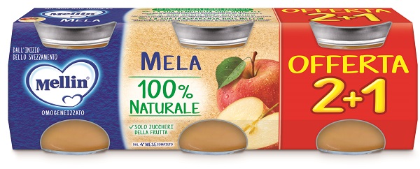 MELLIN OMOGENEIZZATO MELA 3PZ DA 100 G - Fontenova srl