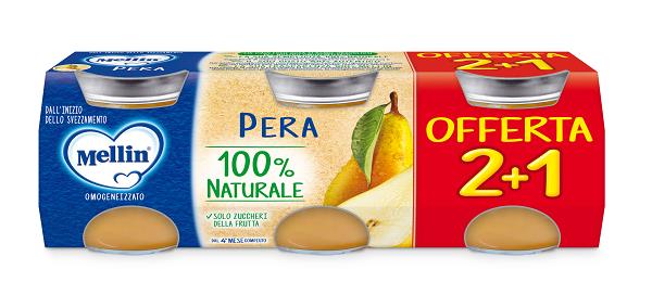 MELLIN OMOGENEIZZATO PERA 3 PEZZI DA 100 G - Fontenova srl