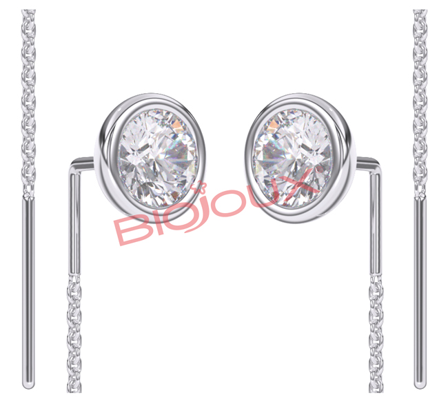 BJT331 ORECCHINI GWENDA SWAROVSKI STAINLESS STEEL - Fontenova srl