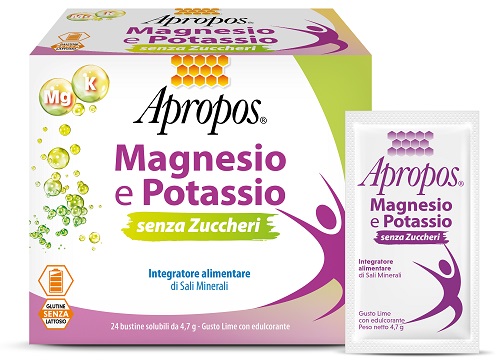 APROPOS MAGNESIO E POTASSIO SENZA ZUCCHERI 24 BUSTINE GUSTO LIME - Fontenova srl