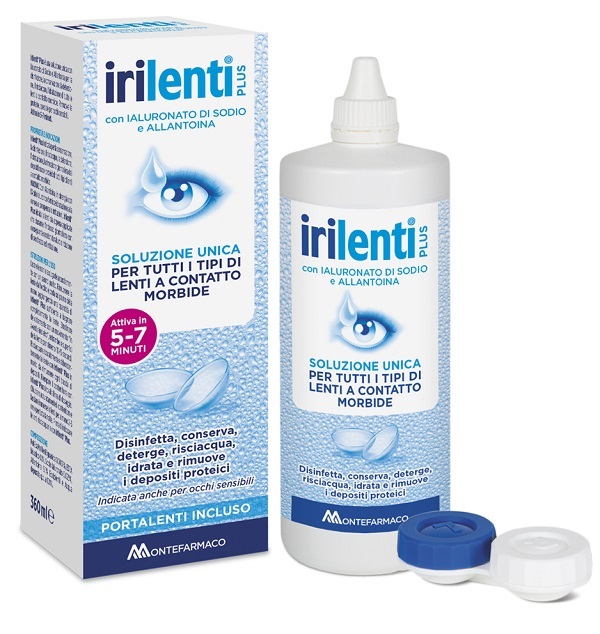 SOLUZIONE UNICA PER LENTI A CONTATTO IRILENTI 360 ML + PORTALENTI - Fontenova srl