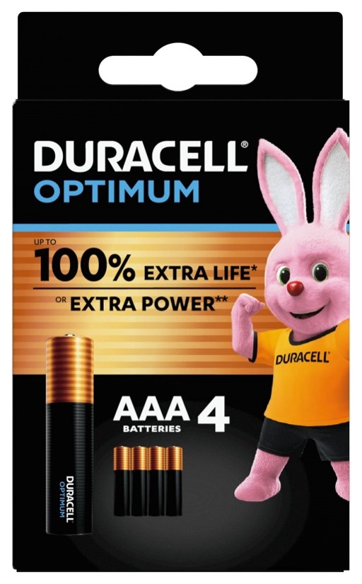 DURACELL OPTIMUM AAA B4 4 PILE BLISTER - Fontenova srl