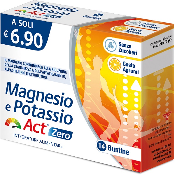 MAGNESIO E POTASSIO ACT ZERO 14 BUSTINE - Fontenova srl