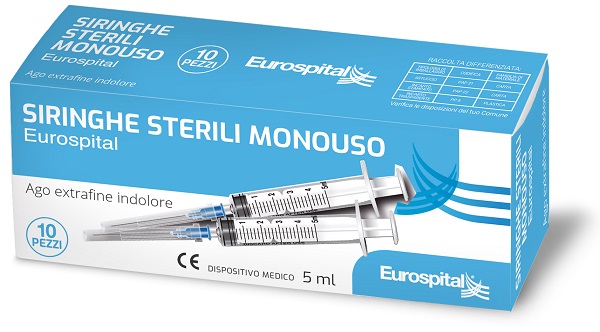 SIRINGA STERILE MONOUSO EUROSPITAL 5 ML 10 PEZZI - Fontenova srl