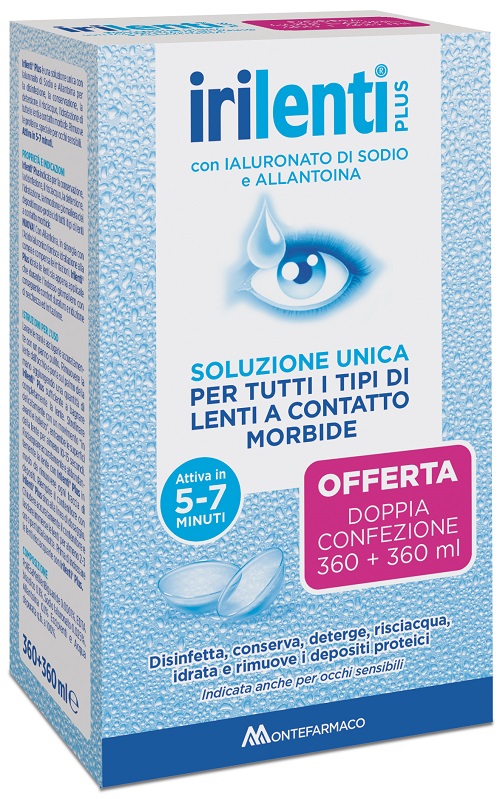 SOLUZIONE UNICA PER LENTI A CONTATTO IRILENTI 2 PEZZI DA 360 ML - Fontenova srl