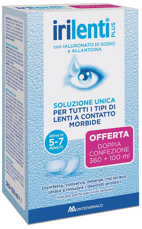 SOLUZIONE UNICA PER LENTI A CONTATTO IRILENTI 2 PEZZI 360 ML + 100 ML - Fontenova srl