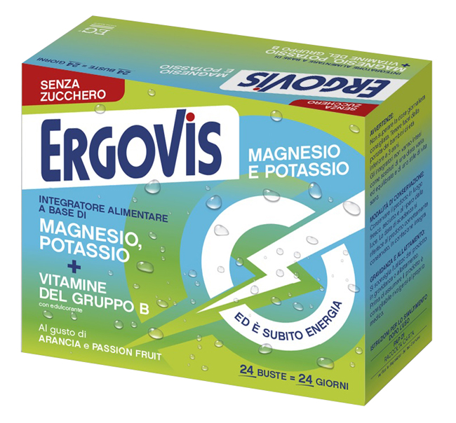 ERGOVIS MG+K VITAMINE B SENZA ZUCCHERO 24 BUSTINE - Fontenova srl