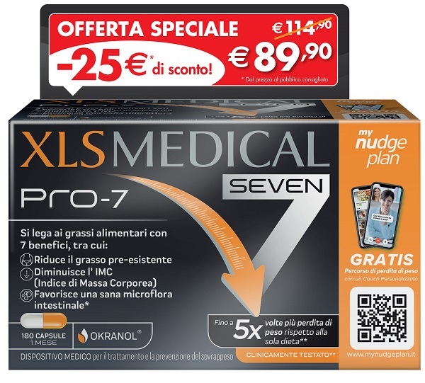 XLS MEDICAL PRO 7 180 CAPSULE TAGLIO PREZZO - Fontenova srl