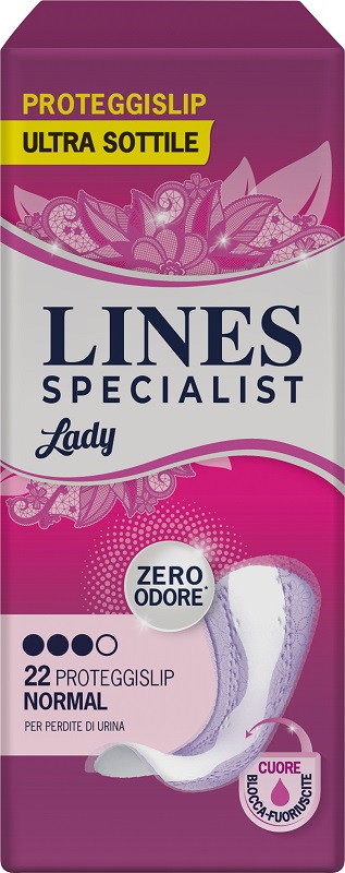 PROTEGGISLIP PER INCONTINENZA URINARIA LINES SPECIALIST LADY LIGHT NORMAL ULTRA SOTTILE 22 PEZZI - Fontenova srl