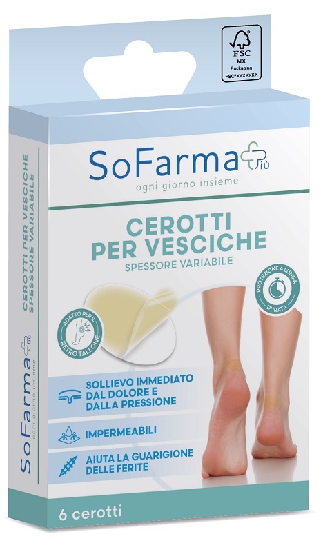 CEROTTO VESCICA RETROTALLONE OVALE 44X66 MM 6 PEZZI SOFARMAPIU' - Fontenova srl