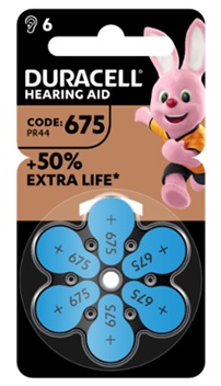 DURACELL EASY TAB 675 BLU BATTERIA PER APPARECCHIO ACUSTICO 6 PEZZI - Fontenova srl