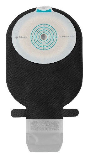 SACCA ILEOSTOMIA SENSURA MIO PIANO RIVESTIMENTO NERO APERTURA ISPEZIONABILE MIDI W/W FORO RITAGLIABILE 10-45 30 PEZZI - Fontenova srl
