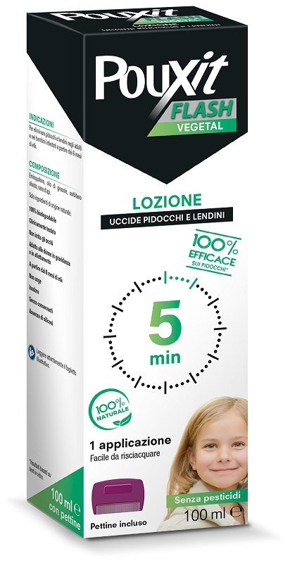 POUXIT FLASH VEGETAL LOZIONE PIDOCCHI E LENDINI 100 ML CON PETTINE - Fontenova srl