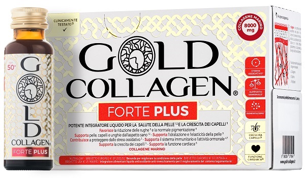 GOLD COLLAGEN FORTE PLUS 10 FLACONCINI DA 50 ML 8G COLLAGENE - Fontenova srl