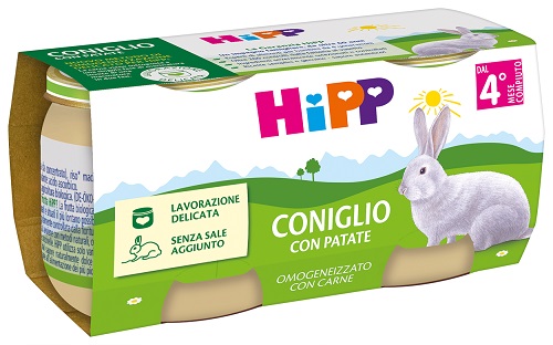 HIPP OMOGENEIZZATO CONIGLIO CON PATATE 2 PEZZI DA 80 G - Fontenova srl