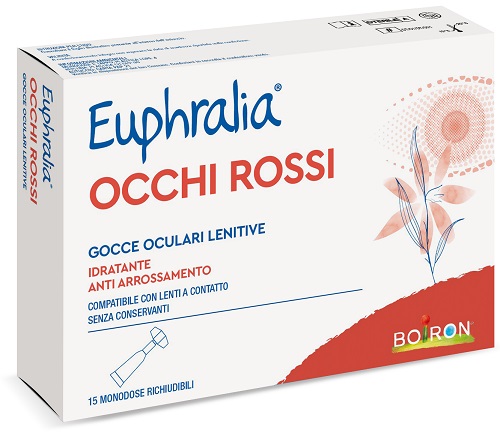 GOCCE OCULARI LENITIVE EUPHRALIA OCCHI ROSSI 15 FLACONCINI MONODOSE 0,5 ML - Fontenova srl