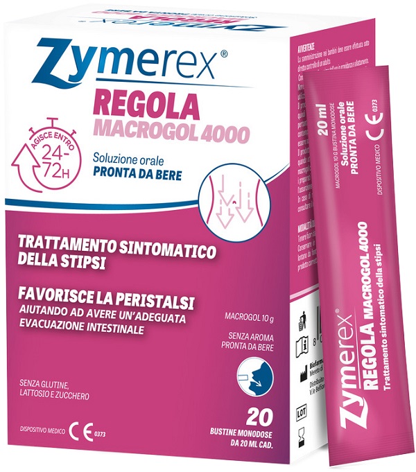 ZYMEREX REGOLA MACROGOL 4000 20 BUSTINE DA 20 ML - Fontenova srl