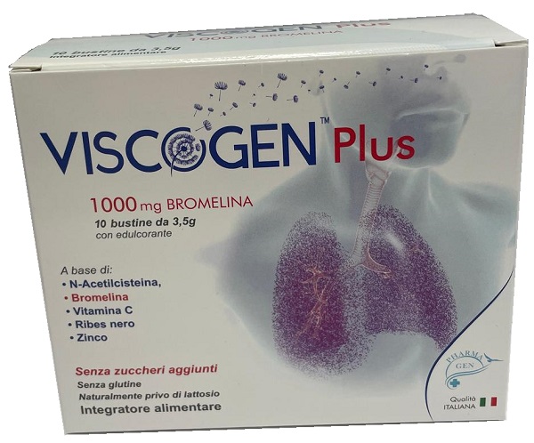 VISCOGEN PLUS 10 BUSTINE DA 3,5 G SENZA GLUTINE NATURALMENTE PRIVO DI LATTOSIO CON EDULCORANTE - Fontenova srl