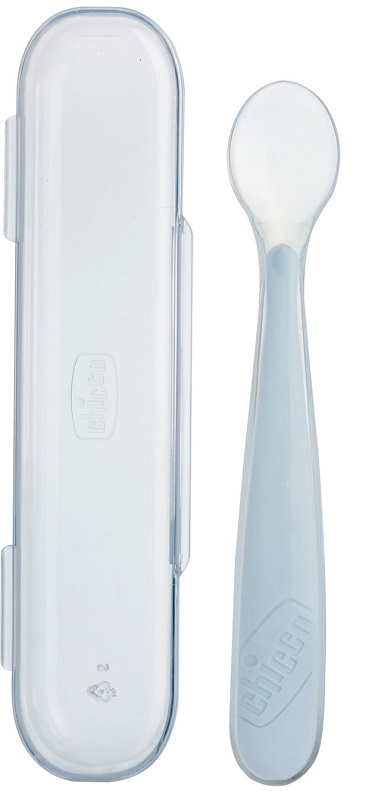 CHICCO CUCCHIAIO SILICONE CON CASE GRIGIO 6 MESI+ - Fontenova srl