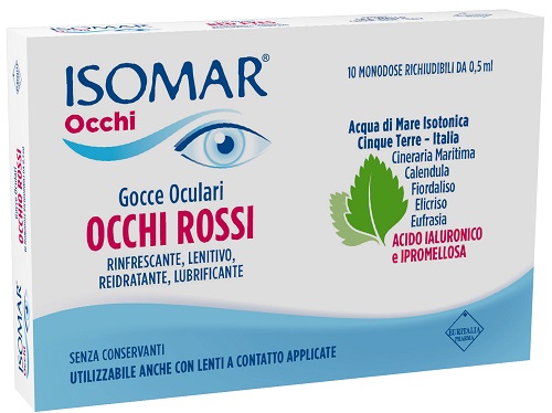 ISOMAR OCCHI ROSSI GOCCE OCULARI ACIDO IALURONICO 0,20% 10 FLACONCINI - Fontenova srl
