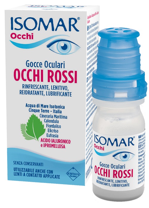ISOMAR OCCHI ROSSI GOCCE OCULARI ACIDO IALURONICO 0,20% 10 ML - Fontenova srl
