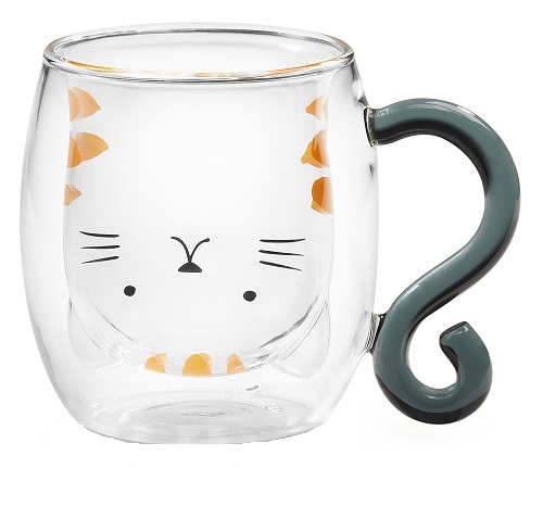 NEAVITA HERBAL MUG TAZZA IN VETRO CON DOPPIA PARETE KITTY TEA & FRIENDS 250 ML - Fontenova srl
