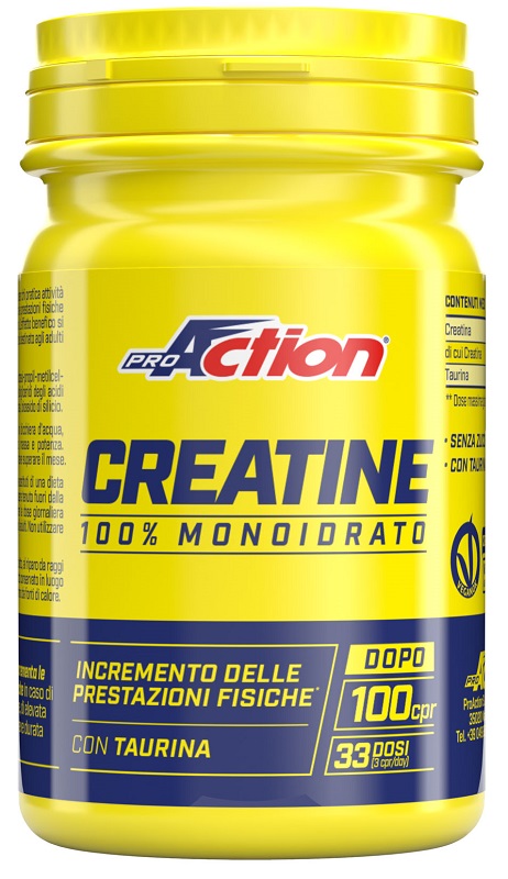 PROACTION CREATINE 100 COMPRESSE SENZA GLUTINE SENZA LATTOSIO - Fontenova srl