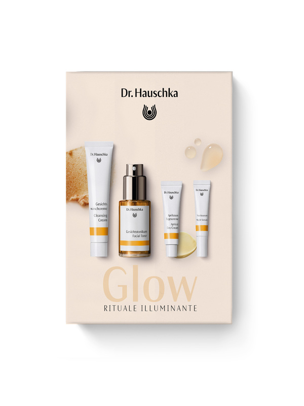 DR HAUSCHKA GLOW RITUALE ILLUMINANTE 2026 1 CREMA DETERGENTE 20 ML + 1 CREMA ALBICOCCA 5 ML + 1 LOZIONE TONIFICANTE 30 ML + 1 SIERO NOTTE 2,5 ML - Fontenova srl