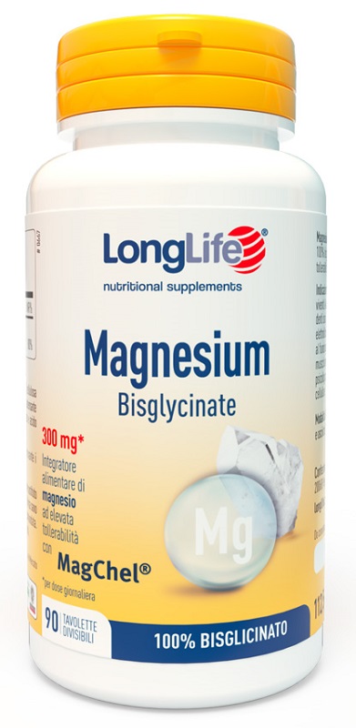 LONGLIFE MAGNESIUM BISGLYCINATE 90 TAVOLETTE DIVISIBILI SENZA GLUTINE - Fontenova srl