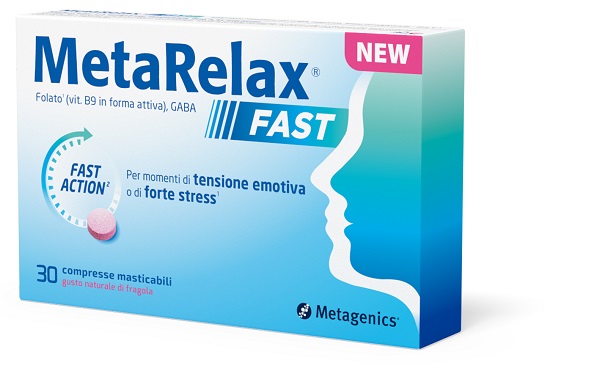 METARELAX FAST 30 COMPRESSE MASTICABILI GUSTO NATURALE DI FRAGOLA SENZA GLUTINE SENZA LATTOSIO CON EDULCORANTI - Fontenova srl