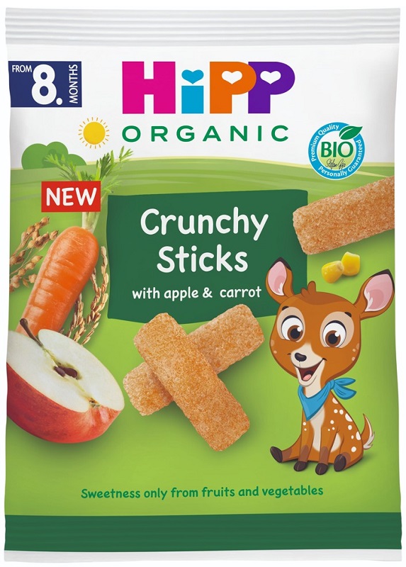 HIPP CRUNCHY STICKS MELA CAROTA 30 G - Fontenova srl