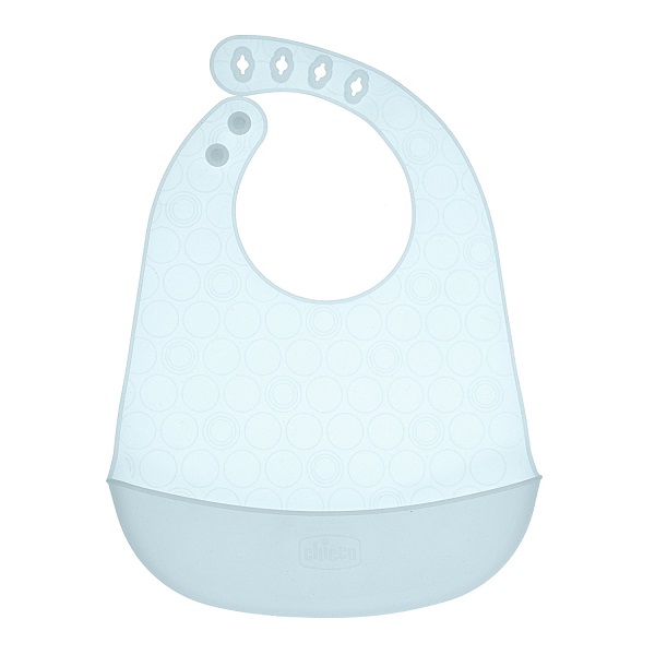 CHICCO EASY ROLL BIB BAVAGLINO IN SILICONE CON TASCA AZZURRO - Fontenova srl