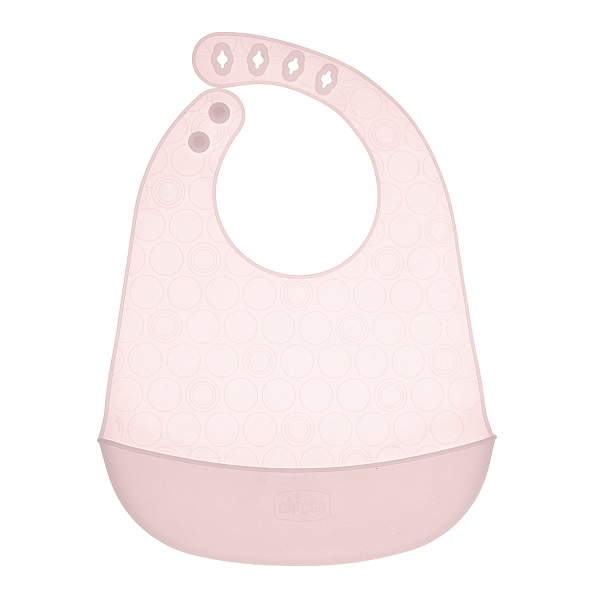CHICCO EASY ROLL BIB BAVAGLINO IN SILICONE CON TASCA ROSA - Fontenova srl