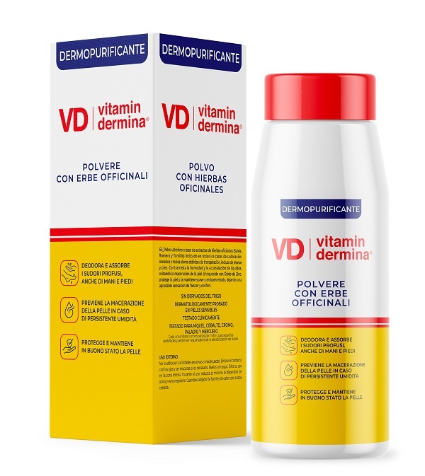 VITAMINDERMINA POLVERE ERBE OFFICINALI DERMOPURIFICANTE 100 G - Fontenova srl